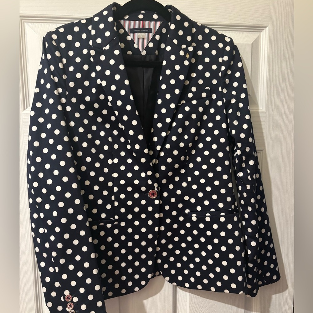 Tommy Hilfiger Navy Polka Dot Blazer